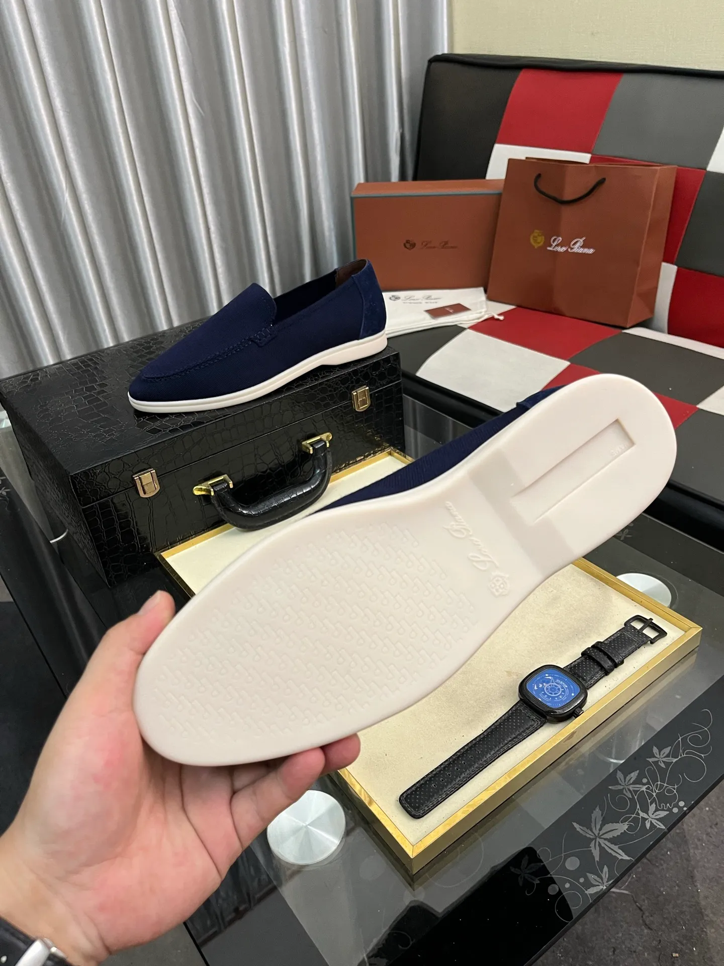 Men's men's shoes💰420⌚️⌚️Loro*Piana pure original 2025 soft and comfortable LP deerskin flat-soled casual star's same style slip-on Loaf men's shoes, size: 38-446️⃣colors available